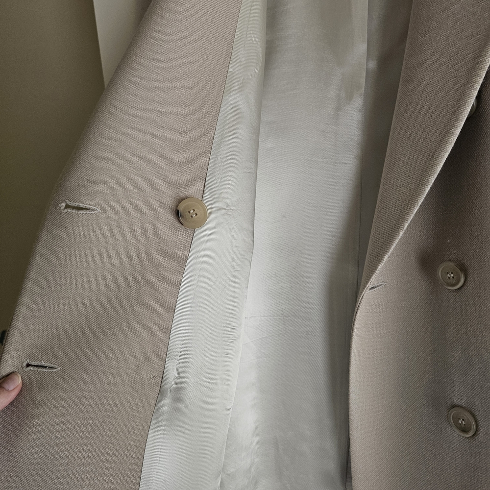 Sandro EU36 Wool Blend Beige Double-Breasted Coat - Picture 2 of 8